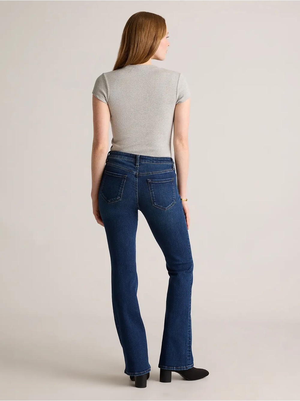 NEW Quince Luna Stretch Flare Jeans Womens 26 Regular Midnight Blue Mid Rise NWT - Picture 5 of 8
